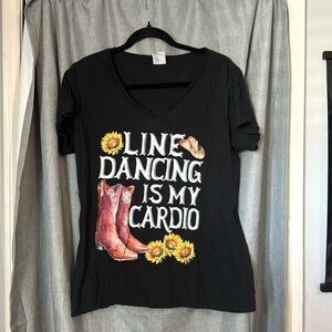 Line Dancing is My Cardio Women’s V-Neck Tee